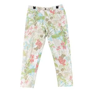 Chicos Fabulously Slimming Ankle Pants Women M/10 Floral Slim Stretch Resort